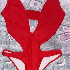 Red One-Piece Swimsuit